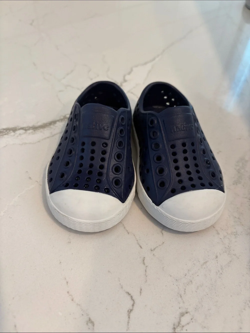 Native Kids Slip-On Water Shoes in Navy and White